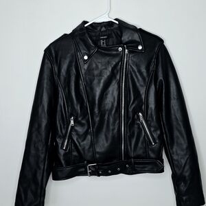 Forever 21 Black Faux Leather Biker Jacket